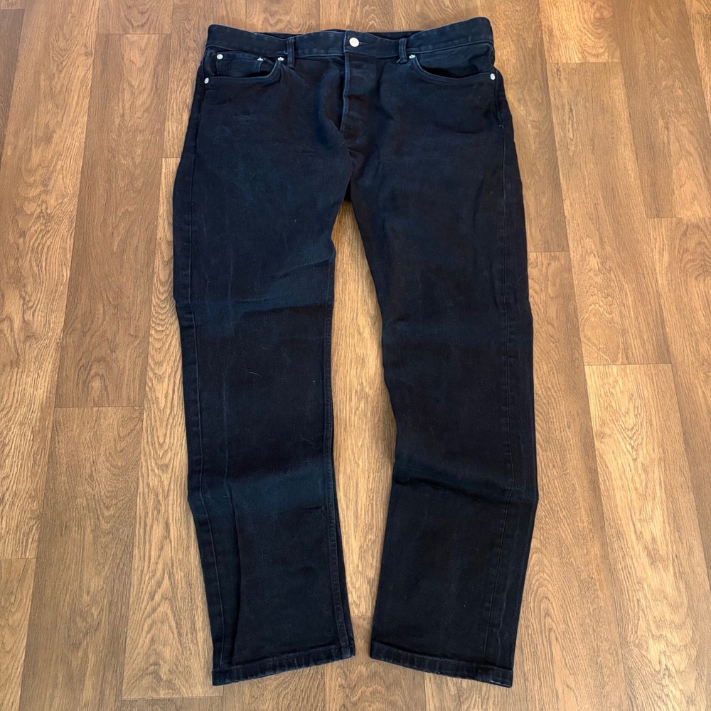 Buck Mason Ford Standard Mens Black Japanese Denim Selvedge Straight Leg Jeans